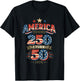 America Turns 250 I Turn 50 Vintage 1976 Birthday T-Shirt - T-Shirt | Black