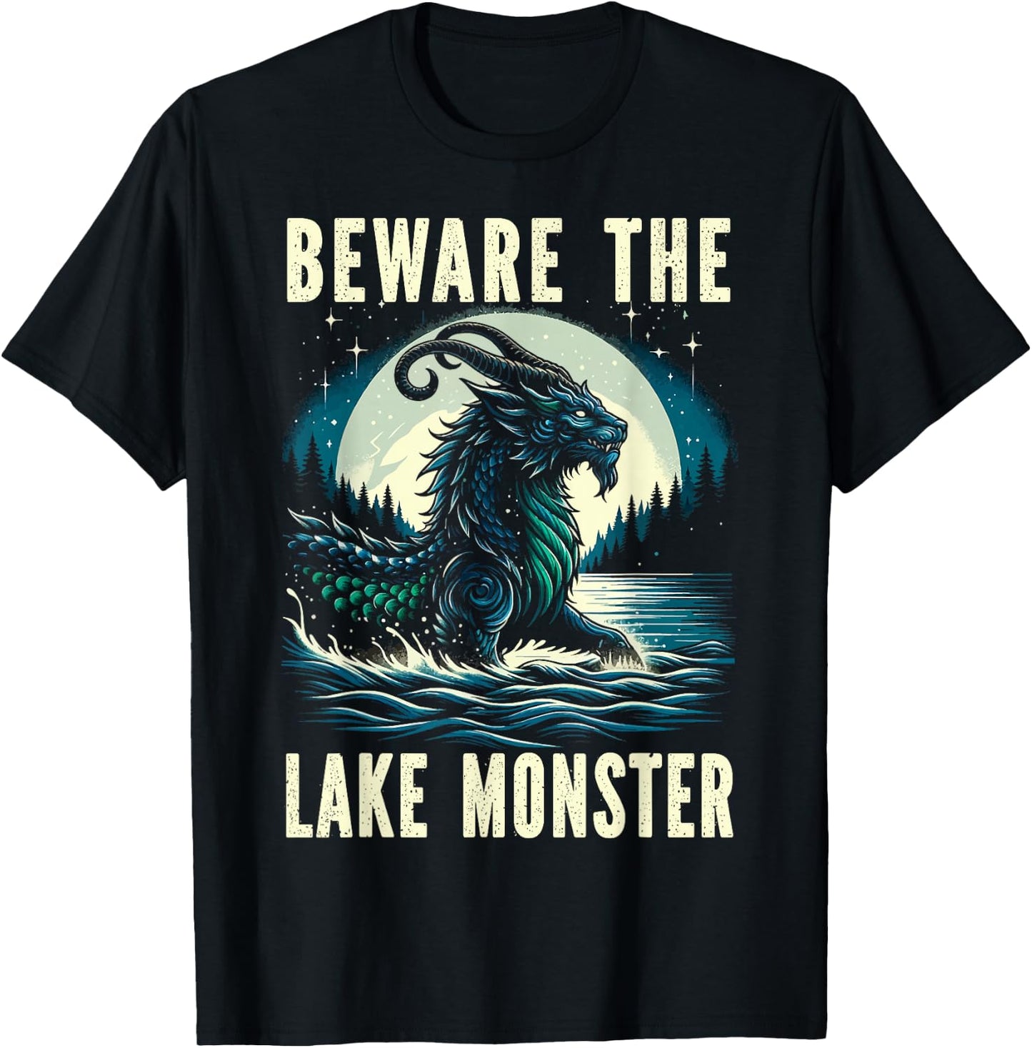 Mishipeshu Mythical Creature Cryptozoology Cryptid T-Shirt - T-Shirt | Black