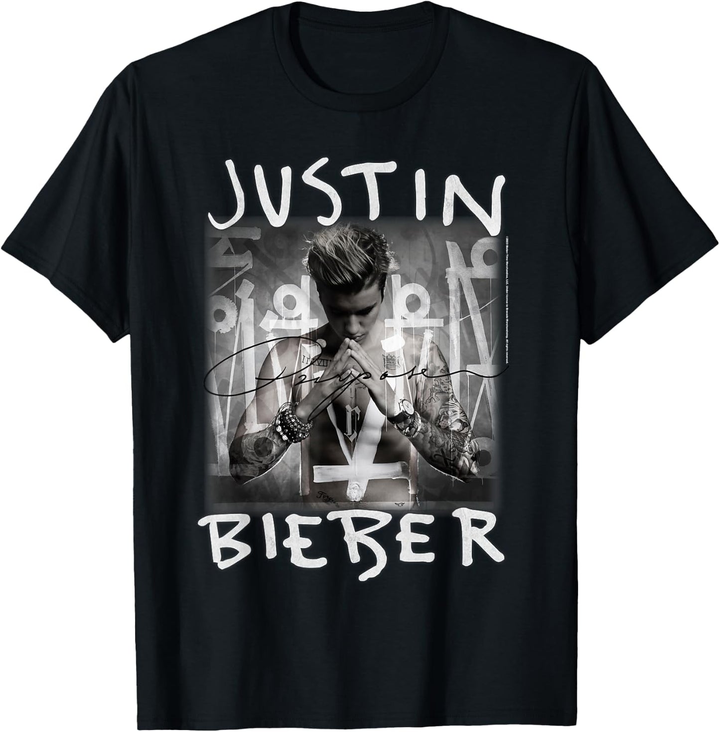 Justin Bieber Purpose Album Cover by Rock Off T-Shirt - T-Shirt | Black