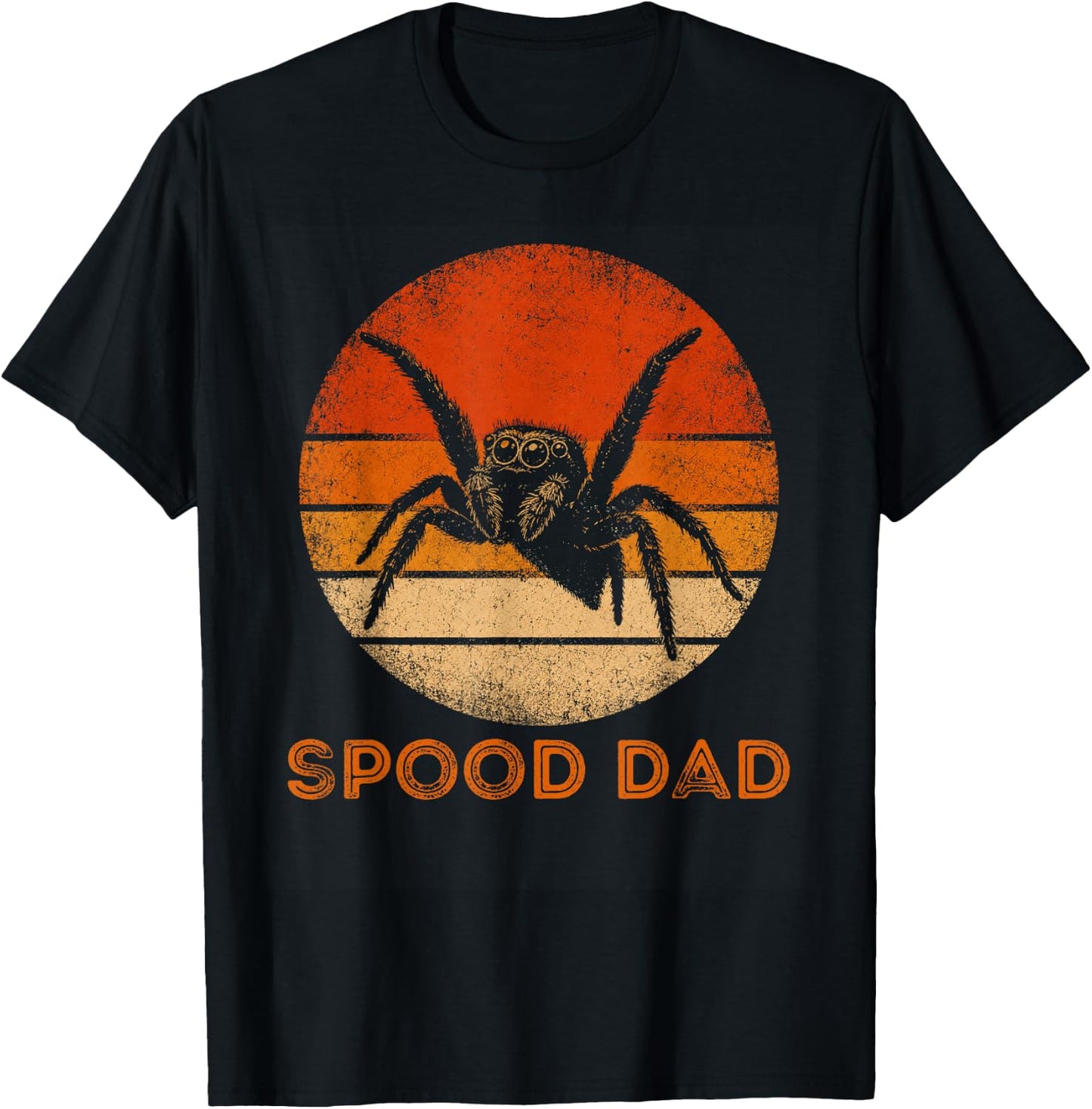Spood Dad - Vintage Jumping Spider Sunset - Funny T-Shirt - T-Shirt | Black