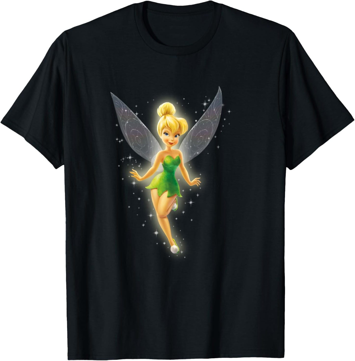 Tinkerbell Beautiful Fairy , Black, S T-Shirt - T-Shirt | Black