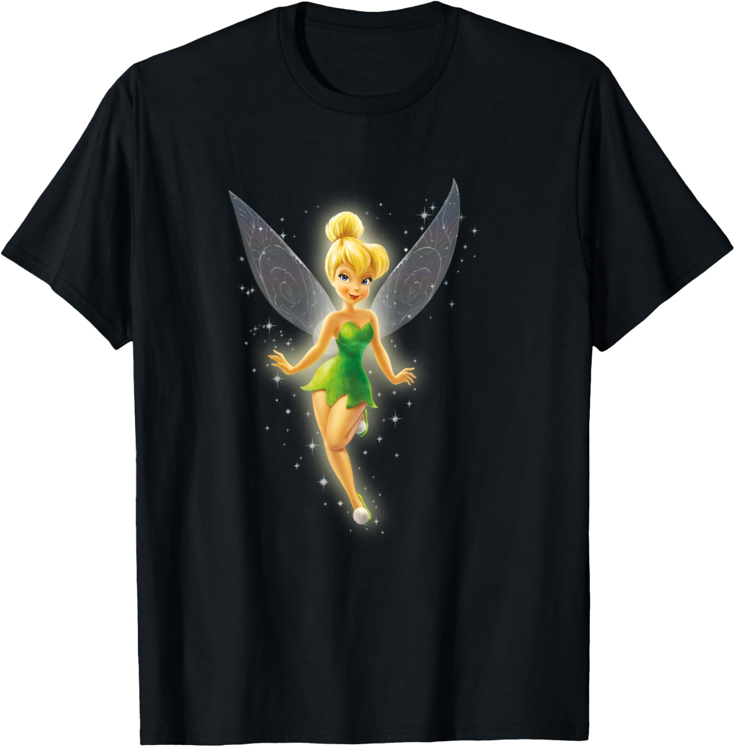 Tinkerbell Beautiful Fairy , Black, S T-Shirt - T-Shirt | Black