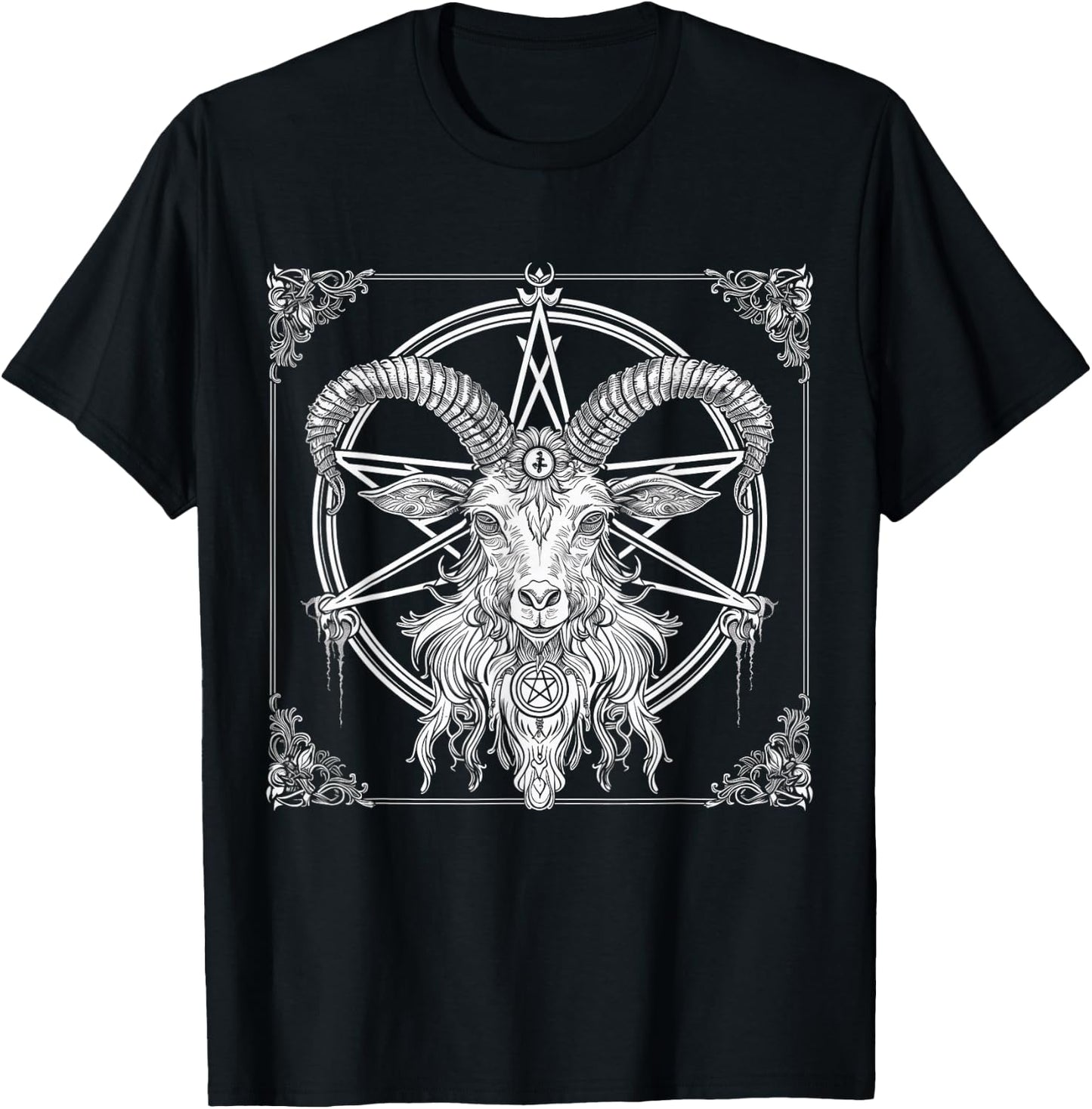Baphomet Goat Satanist Halloween Metal Head Satanism T-Shirt - T-Shirt | Black