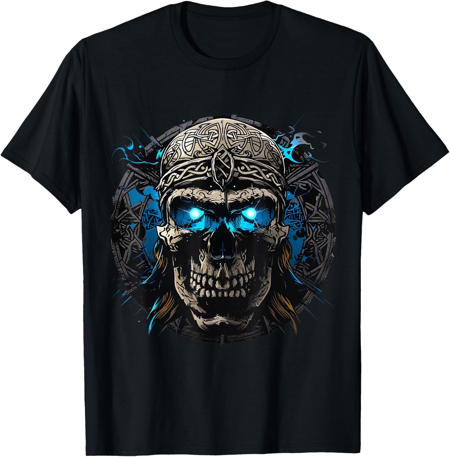 Viking Skull Valhalla Celten Nordmann Skull Vikings , Black, S T-Shirt - T-Shirt | Black