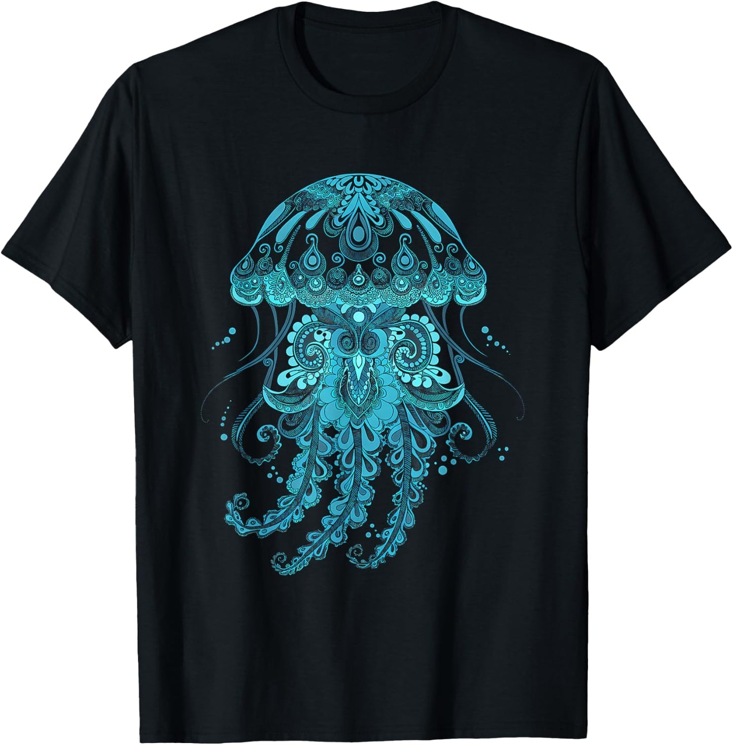 Mandala Jellyfish T-Shirt - T-Shirt | Black