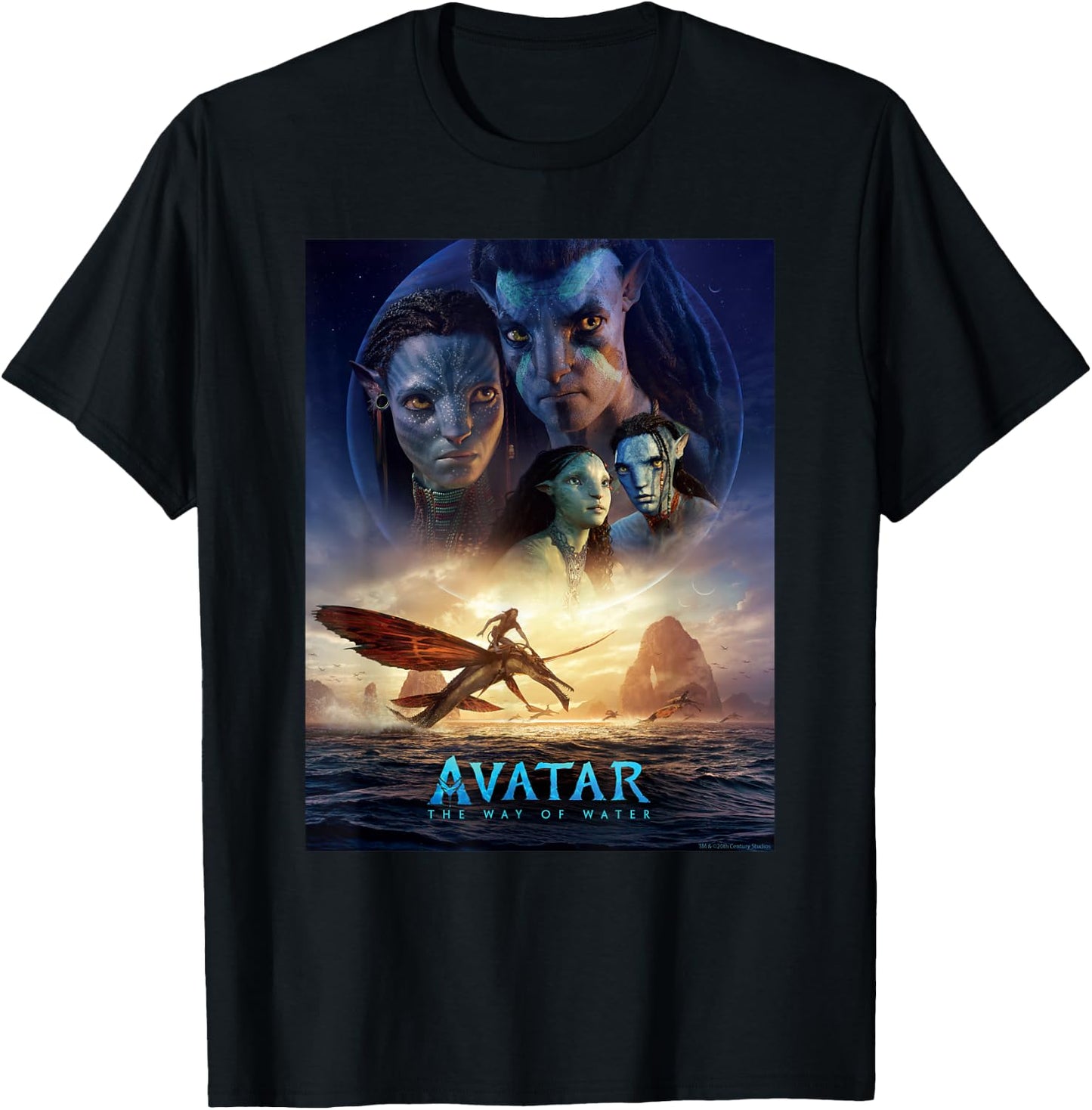 Avatar: The Way of Water Theatrical Movie Poster , black T-Shirt - T-Shirt | Black