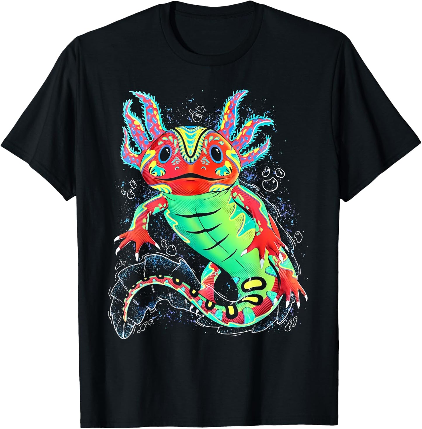 Axolotl Art Aztec Mexican Salamander Mexico Cinco De Mayo T-Shirt - T-Shirt | Black