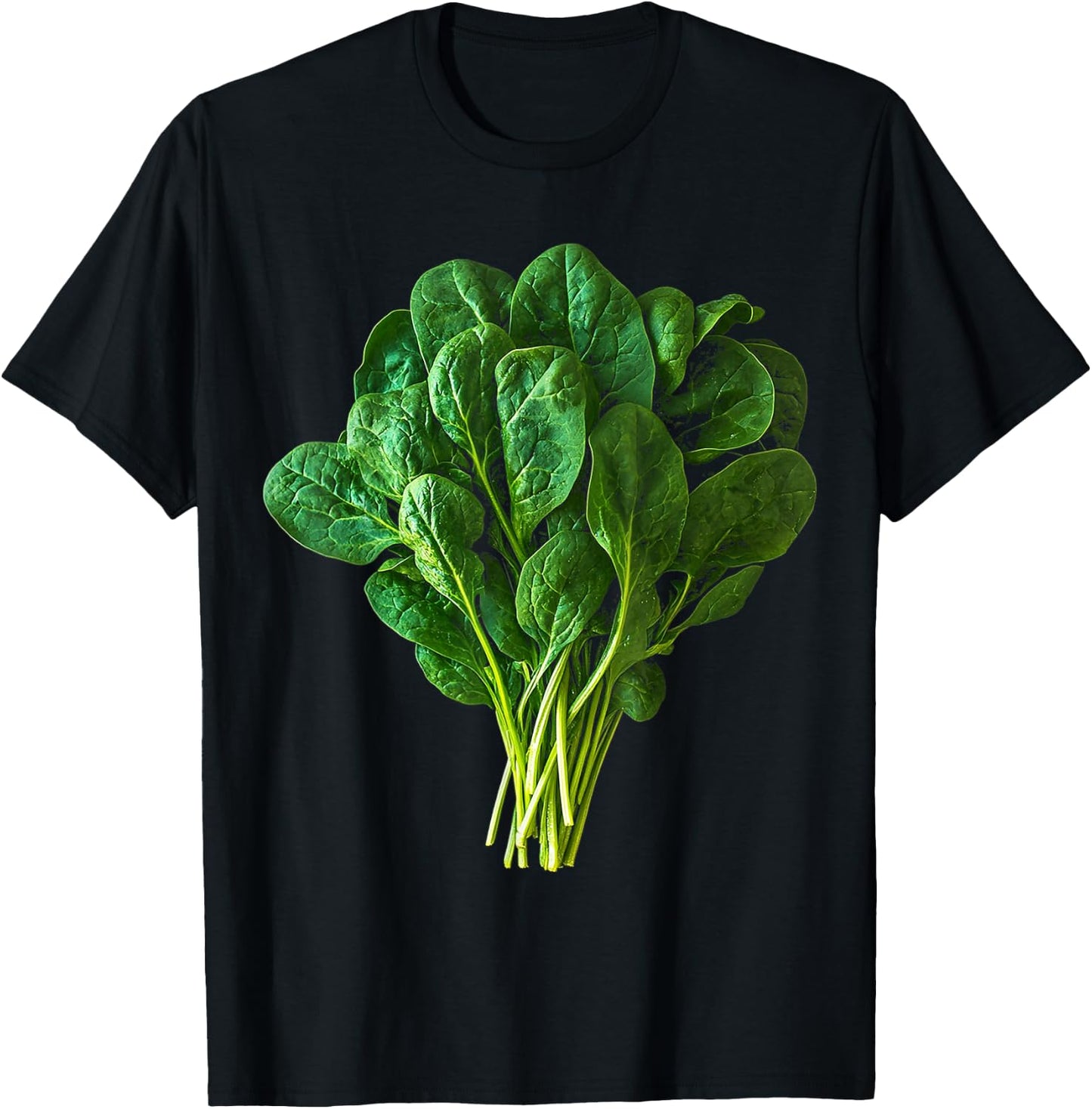 Spinach Spinach Pattern Illustration, Black, S T-Shirt - T-Shirt | Black