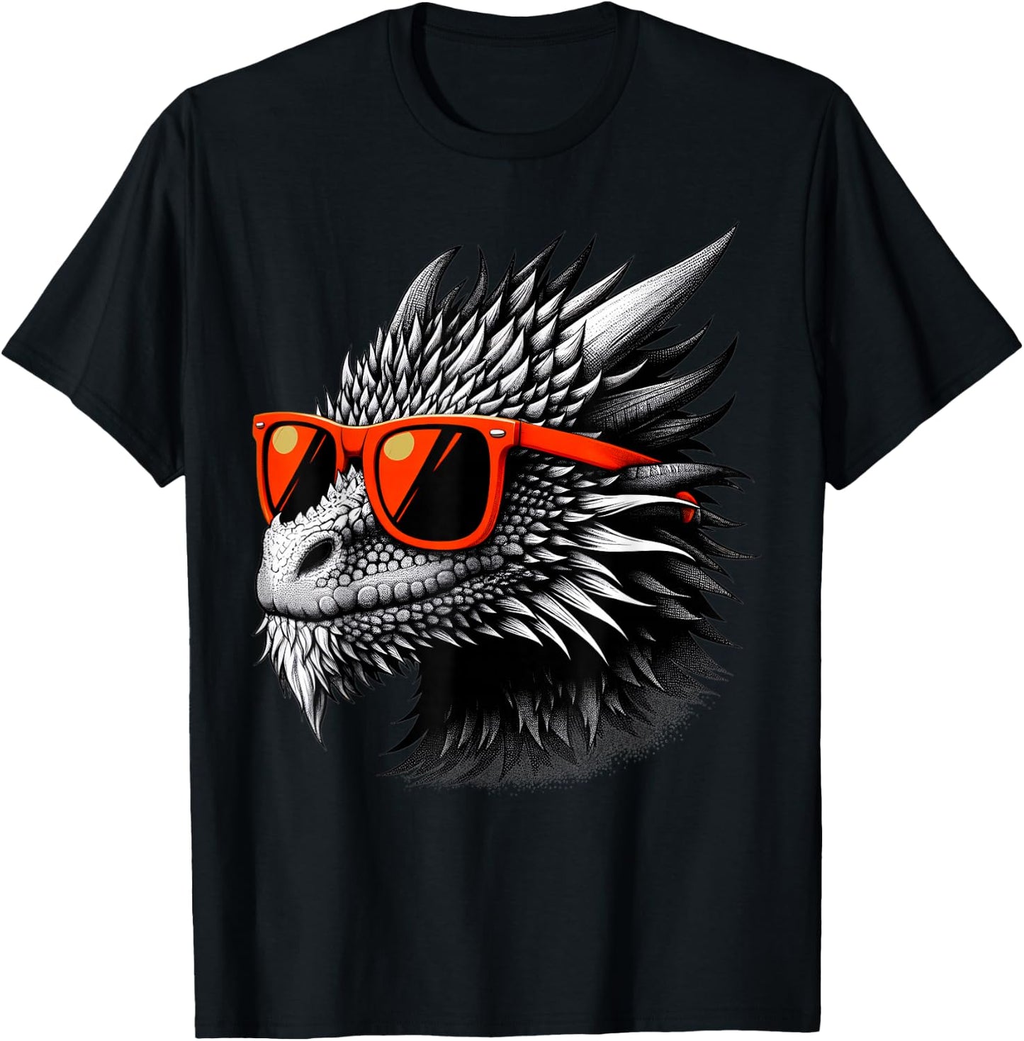 Cool Dragon Wearing Sunglasses Graphic Art T-Shirt - T-Shirt | Black