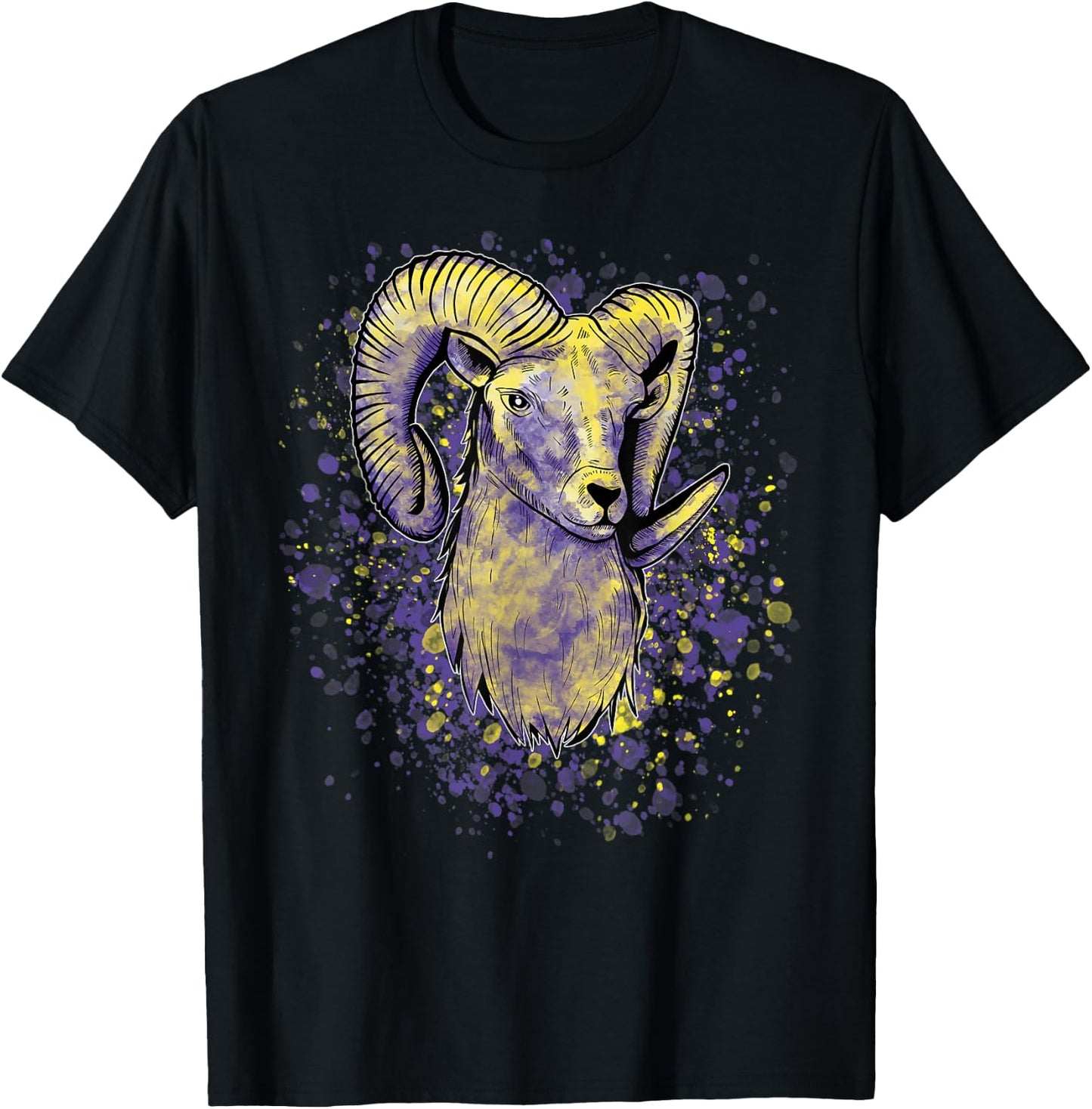 Widderkopf Astrologie Tierkreiszeichen Sternzeichen Widder T-Shirt - T-Shirt | Black
