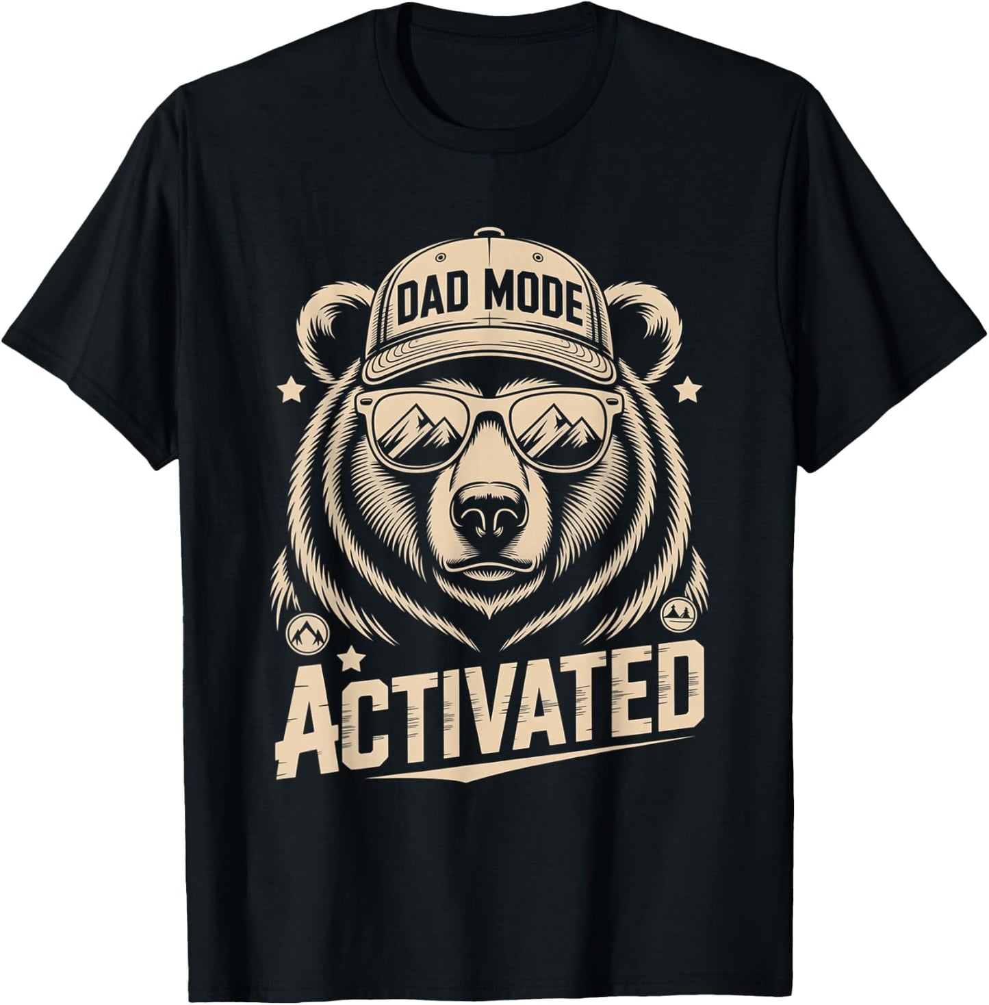 Cool Bear Dad Mode Activated Fathers Day Theme T-Shirt - T-Shirt | Black
