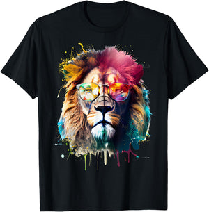 Lion sunglasses T-Shirt - T-Shirt | Black