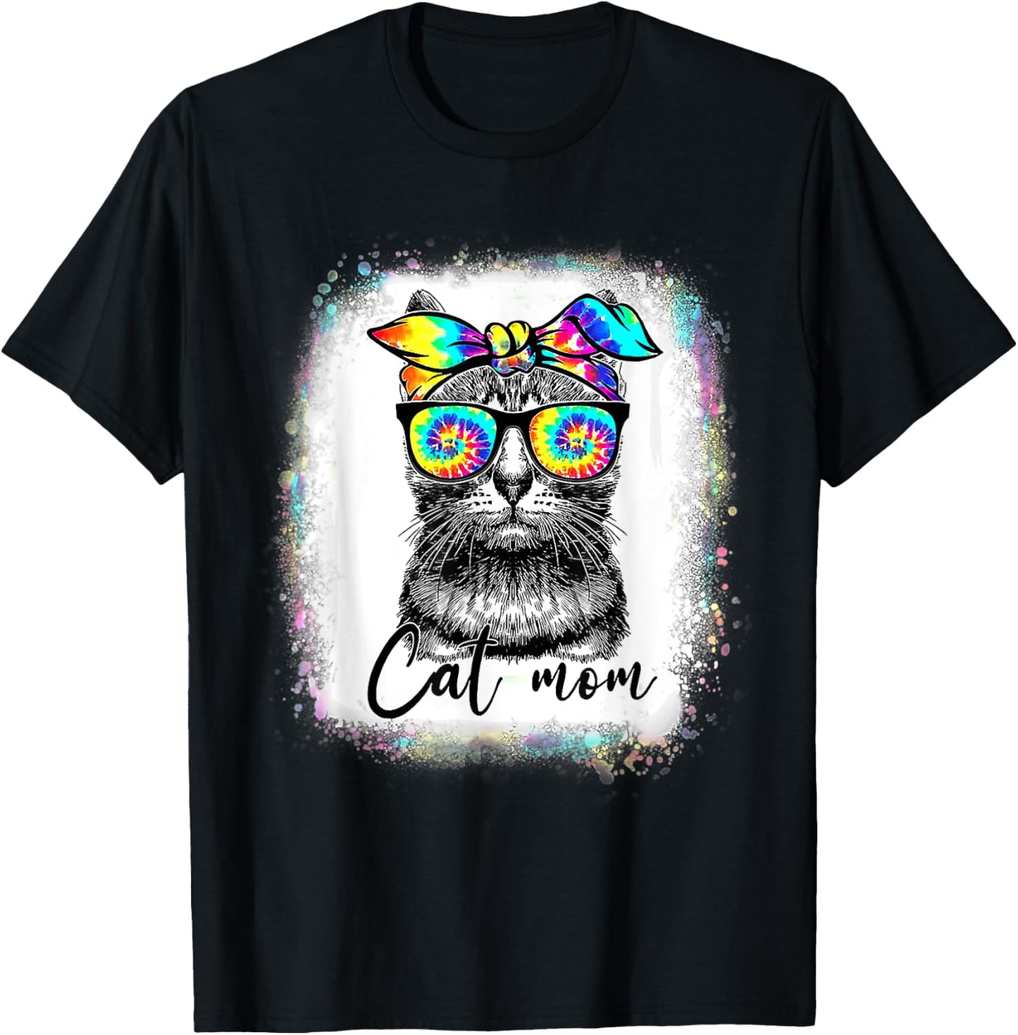 Best Cat Mom Ever Tie Dye Cat Mommy Mother's Day Catmother Women T-Shirt - T-Shirt | Black