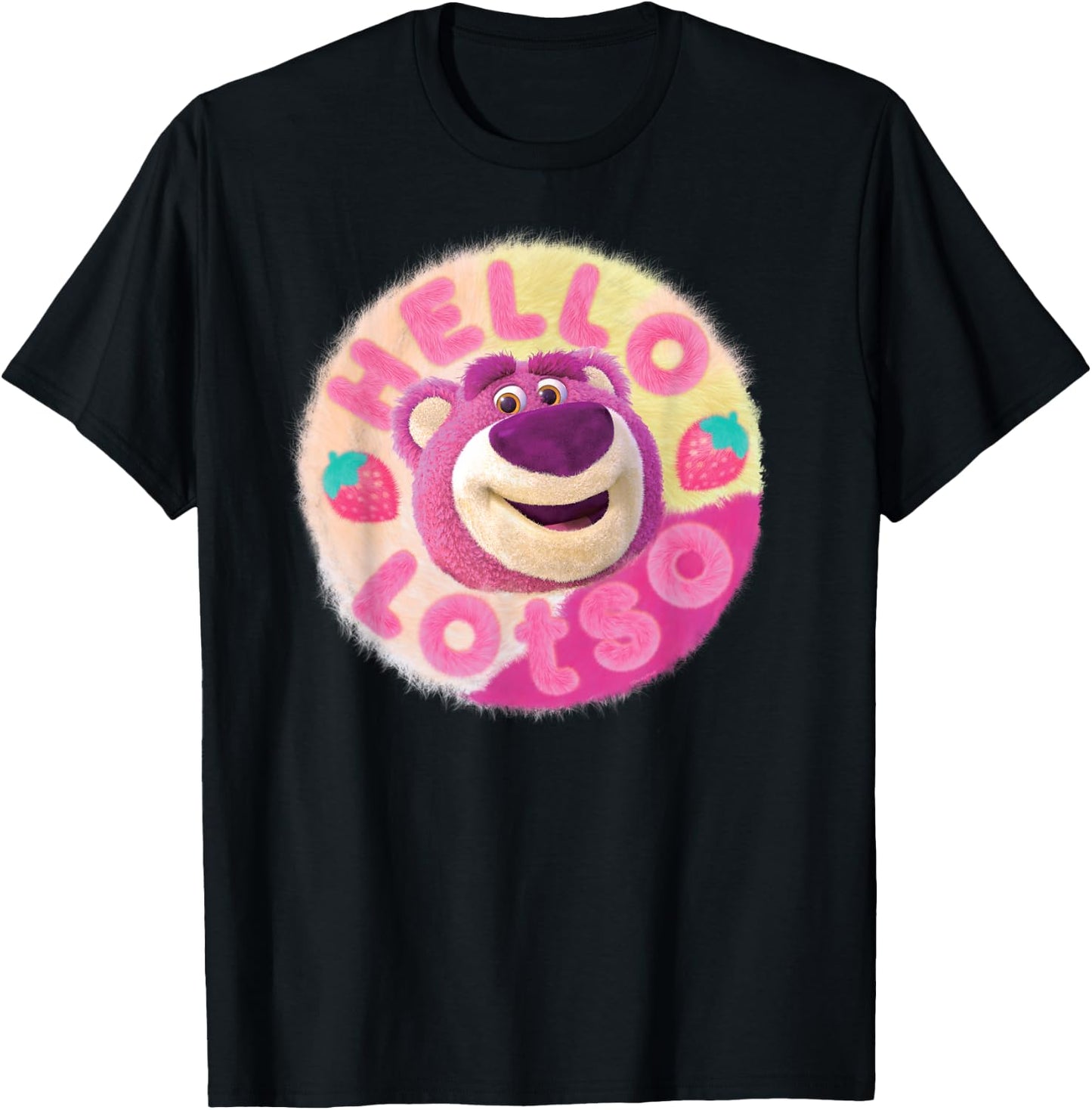 Disney and Pixar’s Toy Story 3 Hello Lotso Strawberry Circle T-Shirt - T-Shirt | Black