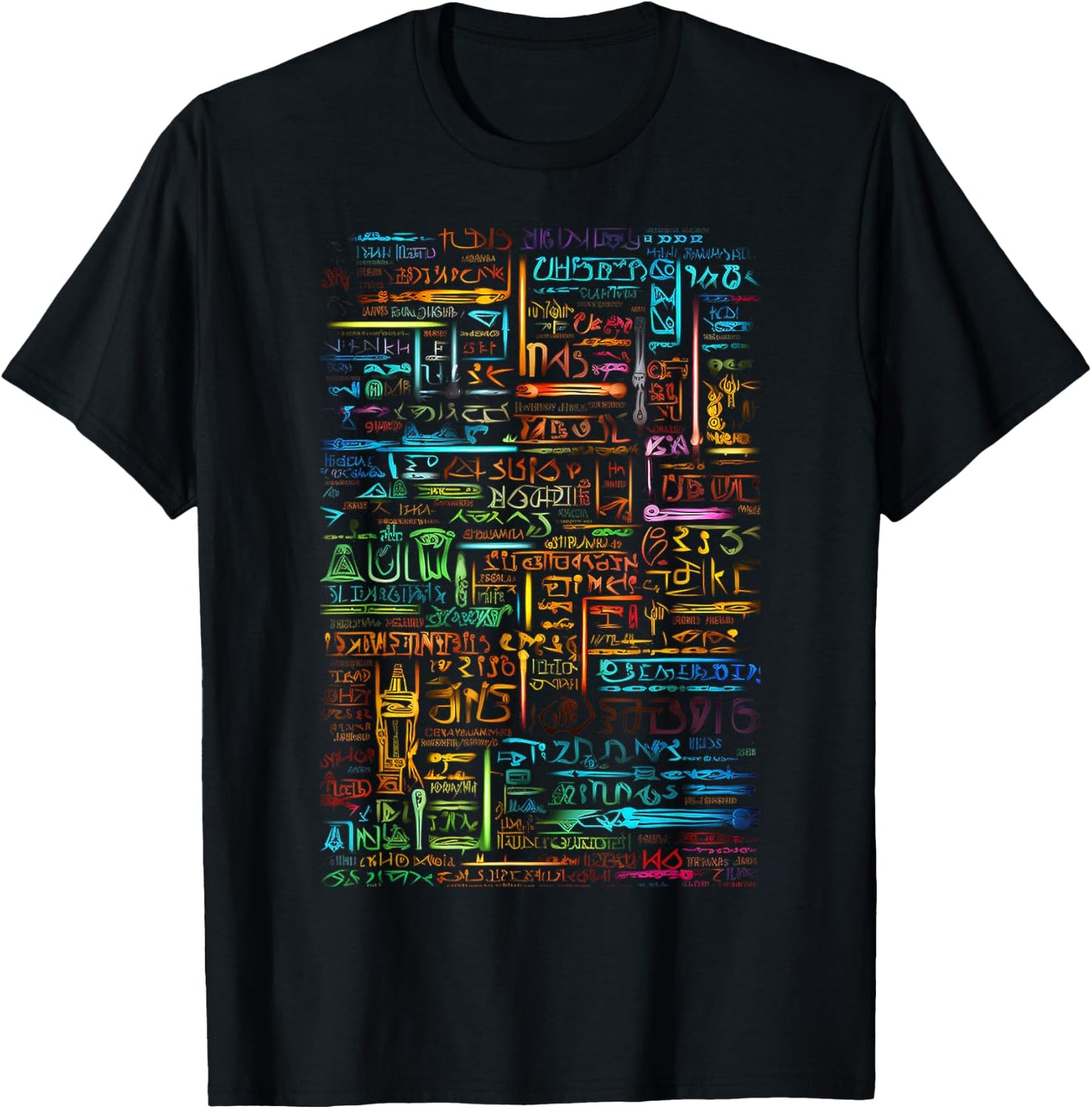 Colourful Art Graphic Motif Artwork , black T-Shirt - T-Shirt | Black