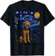 Welsh Terrier Dog Van Gogh Starry Night T-Shirt - T-Shirt | Black