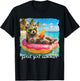 Funny Raccoon Feral Girl Summer Tropical Beach Vacation Trip T-Shirt - T-Shirt | Black