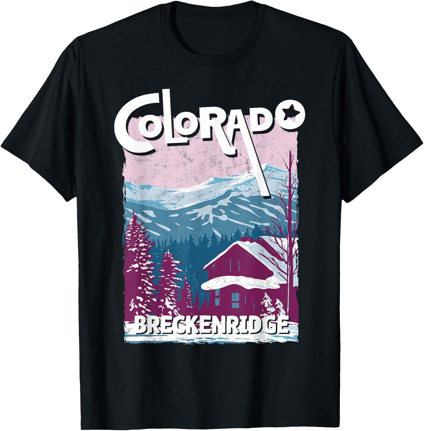 Breckenridge Colorado Mountain State Rocky Mountains Skiing T-Shirt - T-Shirt | Black