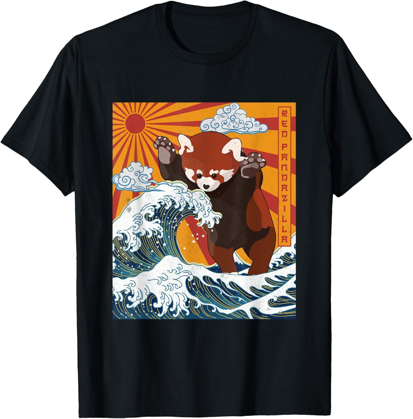 Vintage RedPanda lover - Funny Kawaii Red Pandazilla T-Shirt - T-Shirt | Black