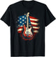 Guitar American Flag USA - Country Music 4th of July Gifts Women Kids Men T-Shirt - T-Shirt | Black