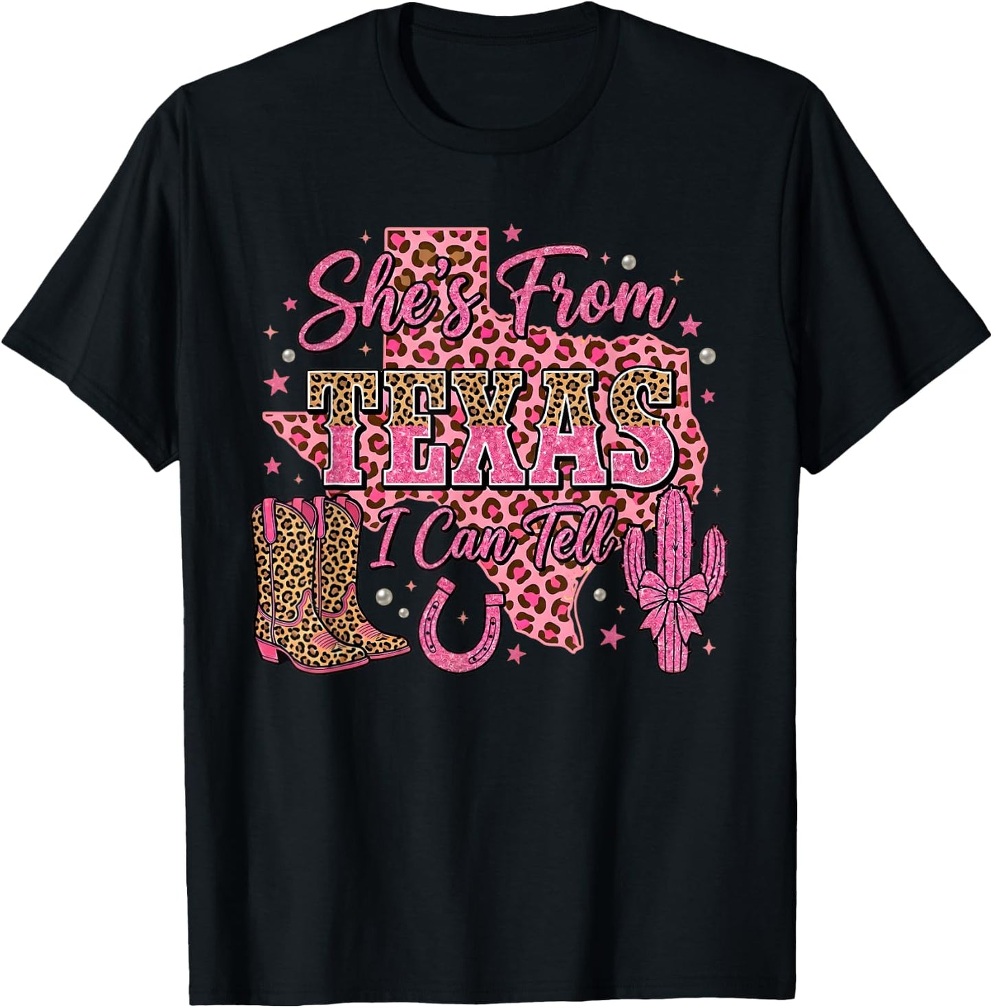 She's from Texas I Can Tell Retro Vintage Texas's Girl Roots T-Shirt - T-Shirt | Black