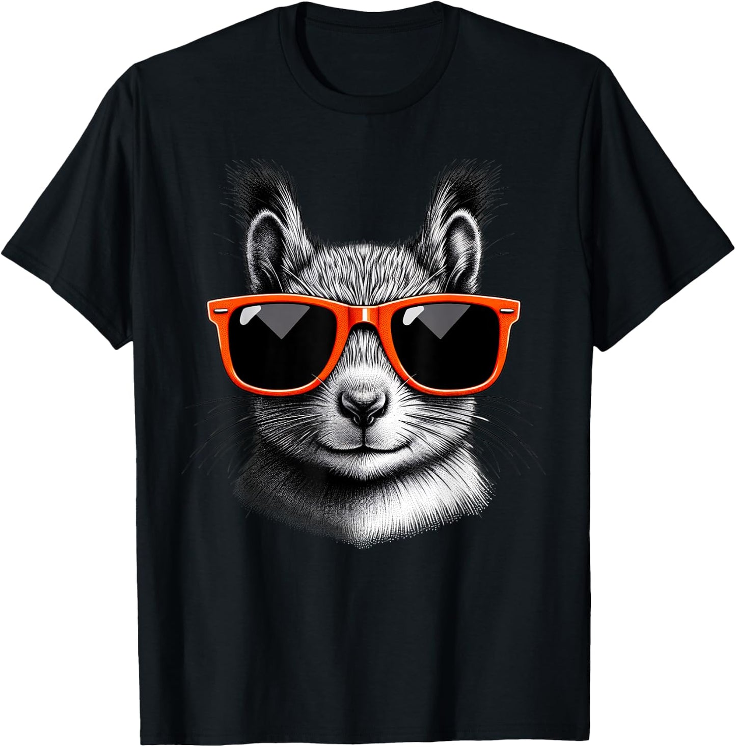 Cool Squirrel Wearing Sunglasses Graphic Art T-Shirt - T-Shirt | Black