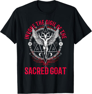 Baphomet Goth Dark Art 666 Witch Church of Satan Devil Goat T-Shirt - T-Shirt | Black