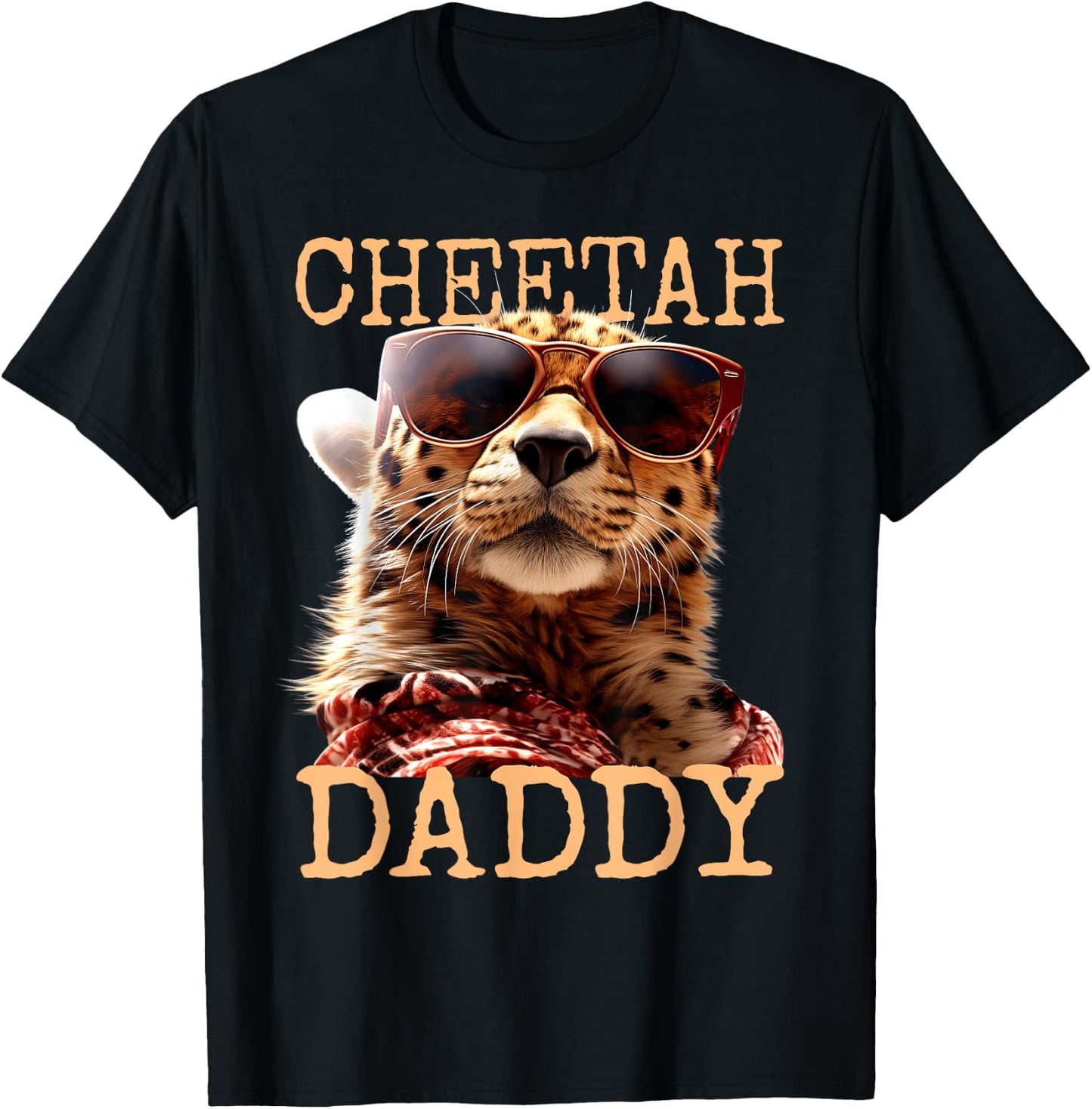 Cheetah Daddy Papa Fathers Day Wild Cat Dad Cheetahs Father T-Shirt - T-Shirt | Black