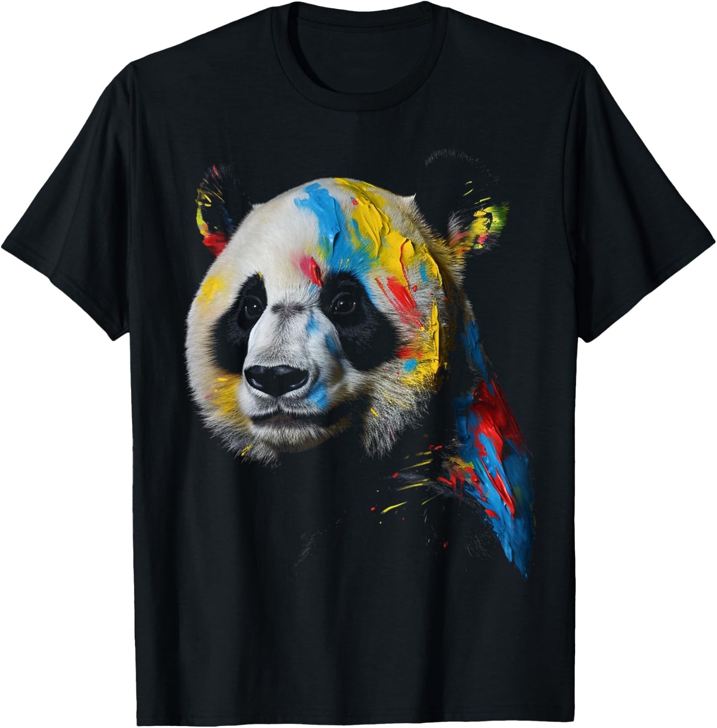Großer Panda bunt Tier Panda Bär Zoo Kunst Panda T-Shirt - T-Shirt | Black