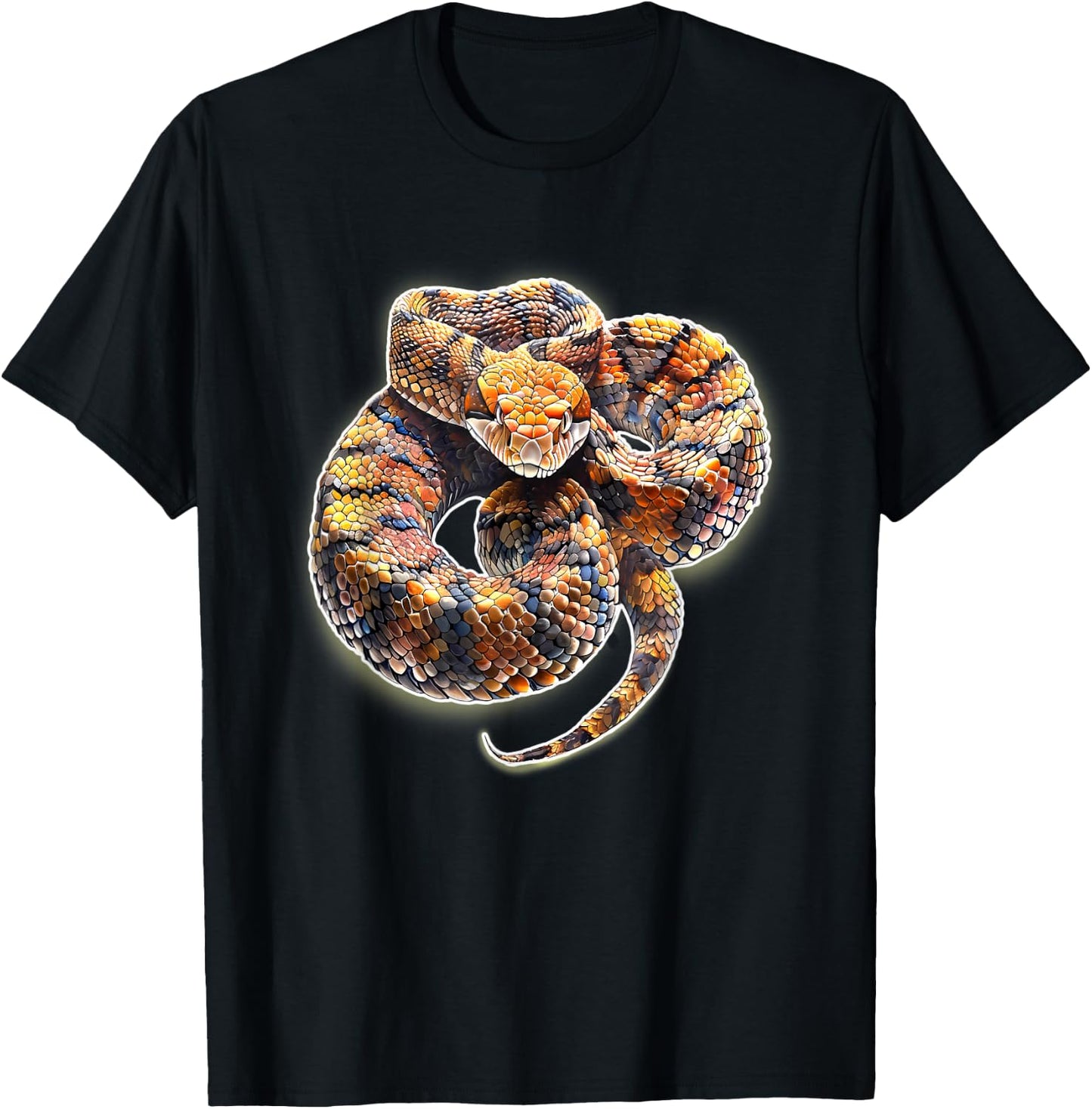 Cottonmouth Snake Serpent Realistic T-Shirt - T-Shirt | Black