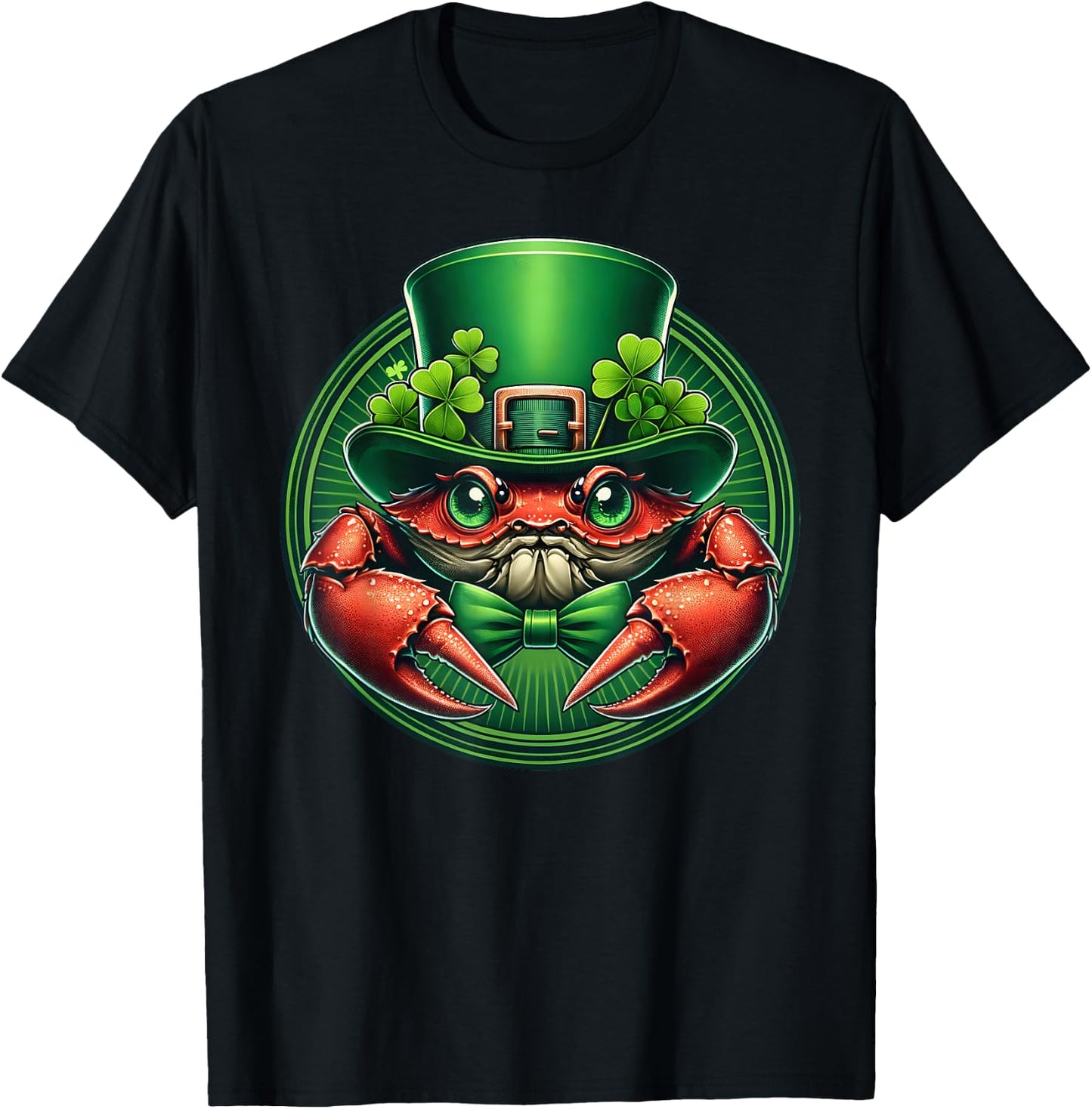 Funny Leprechaun Crab St Patricks Day Kids Men Women T-Shirt - T-Shirt | Black