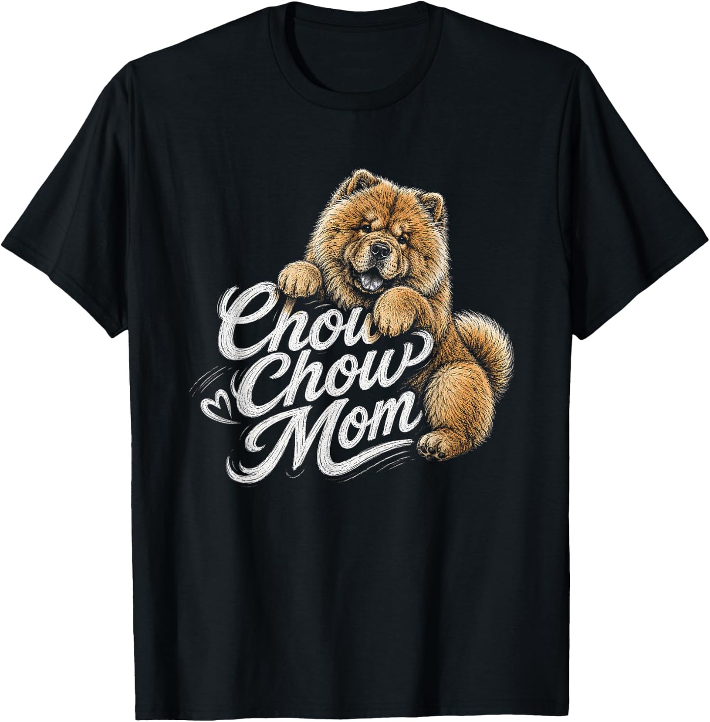 Chow Chow Mom Artwork Design T-Shirt - T-Shirt | Black