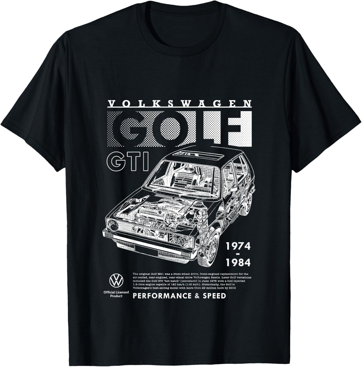 Kids Volkswagen Golf GTI Mk1 Performance & Speed Kids , Black, 2 T-Shirt - T-Shirt | Black