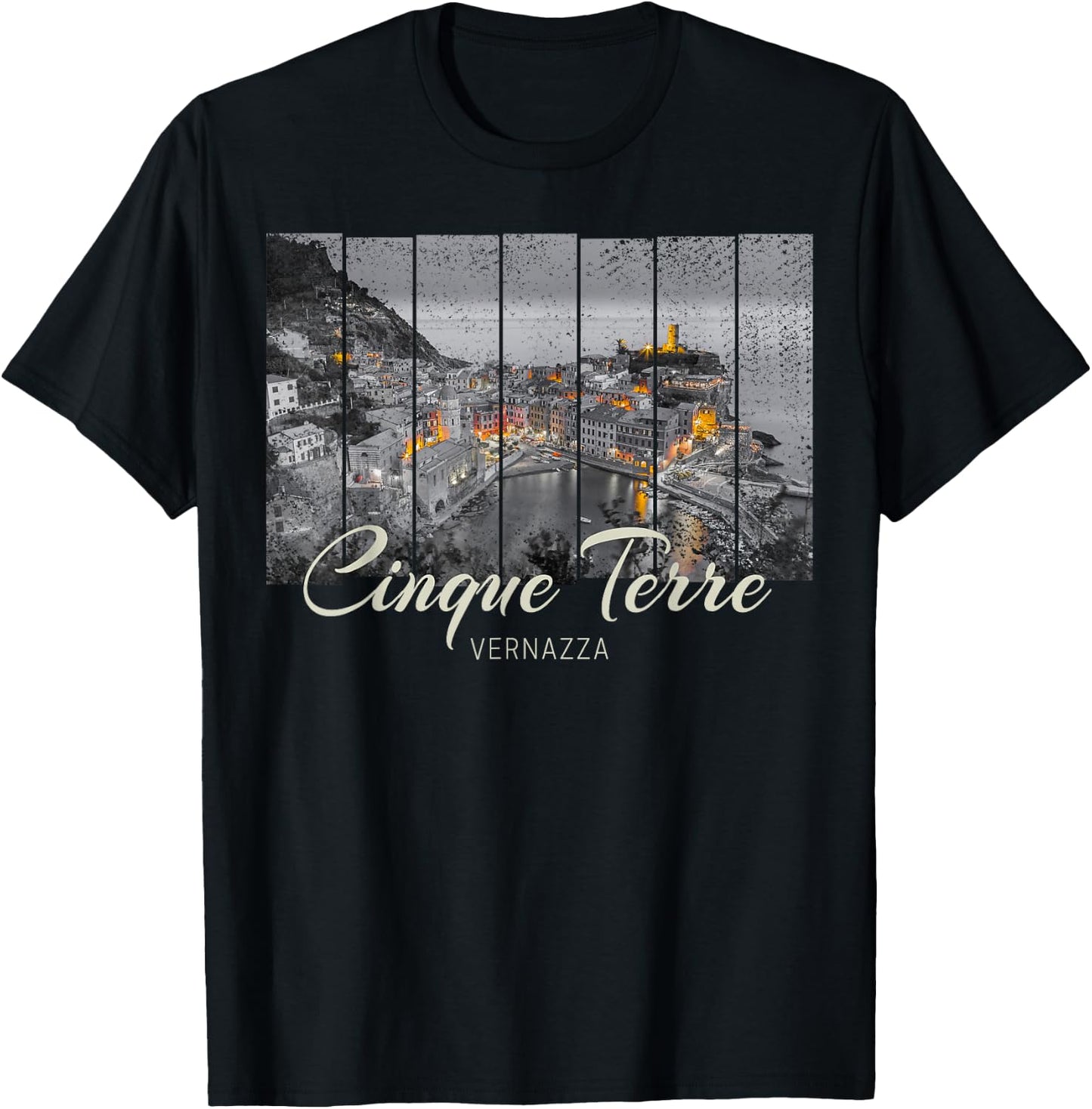 Cinque Terre Vernazza Italian vintage Souvenir T-Shirt - T-Shirt | Black