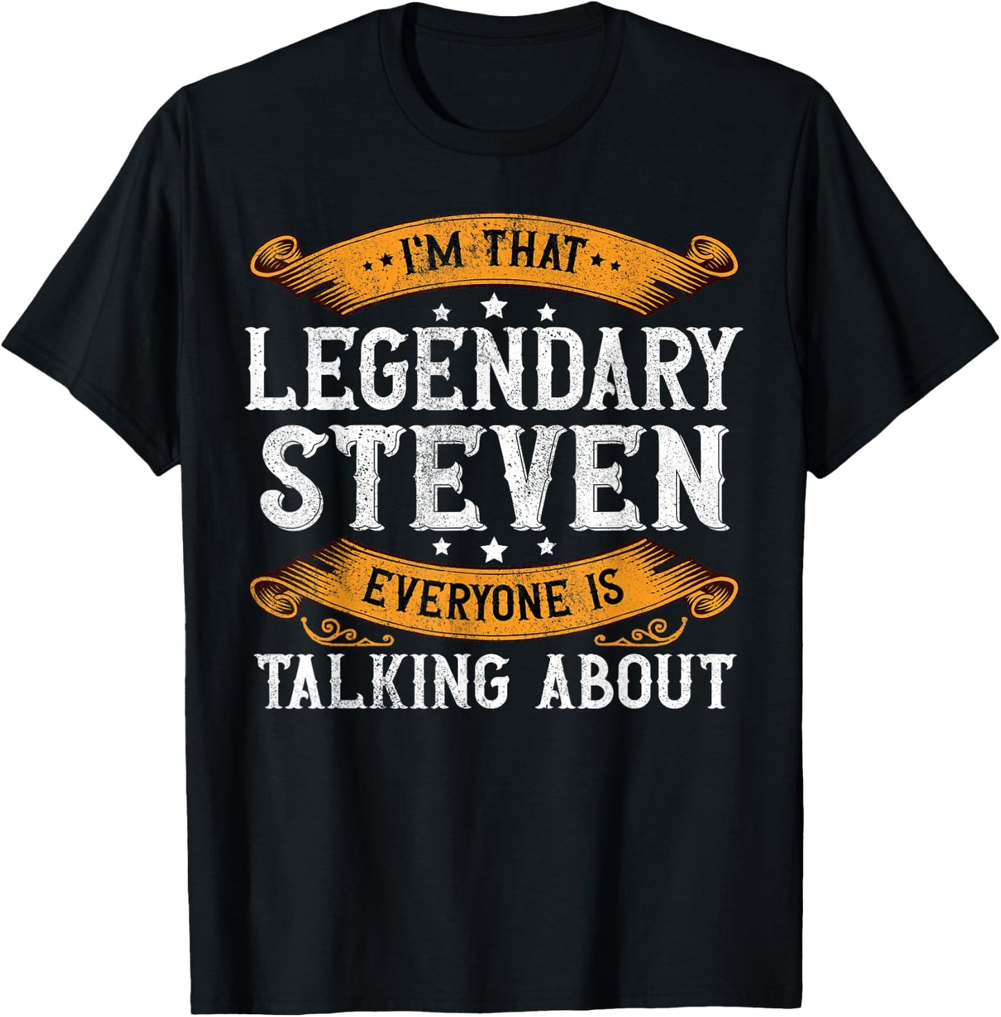 Steven Personal Name Funny Steven First Name T-Shirt - T-Shirt | Black