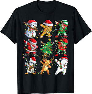 Christmas Dabbing Santa Elf Friends Boys Girls Men Xmas Dab T-Shirt - T-Shirt | Black
