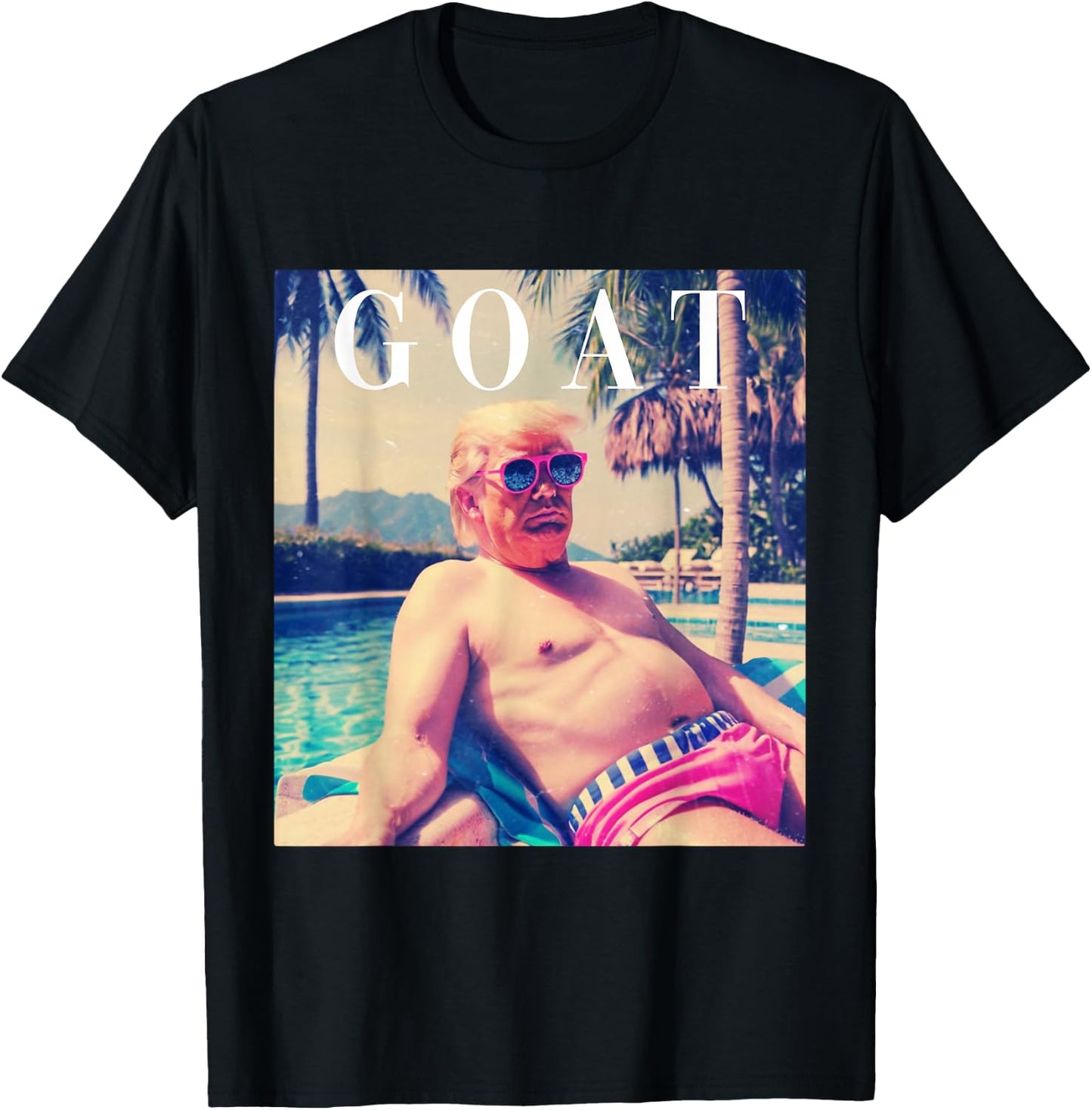 Trump GOAT Shirt Funny Summer 2024 Republican Donald Trump T-Shirt - T-Shirt | Black