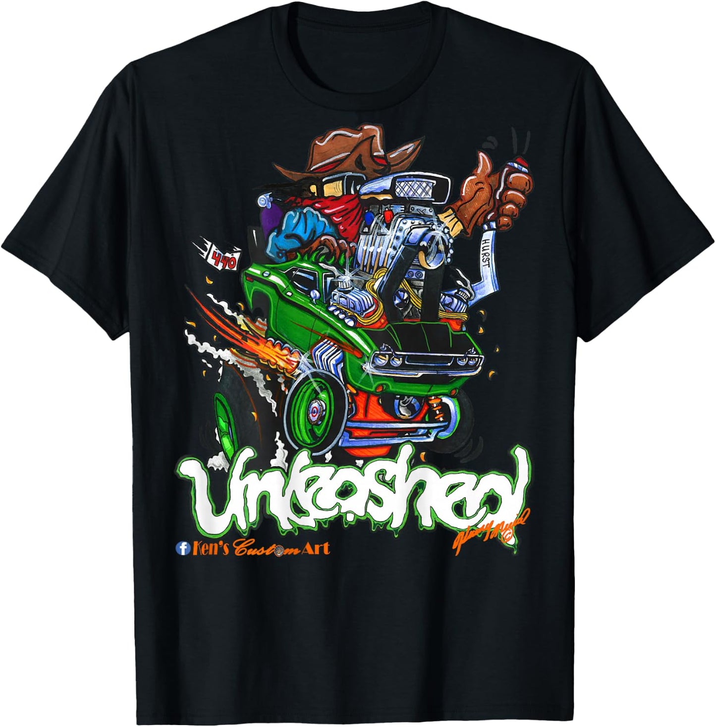 70 Challenger Unleashed Hotrod (Design on Back) T-Shirt - T-Shirt | Black