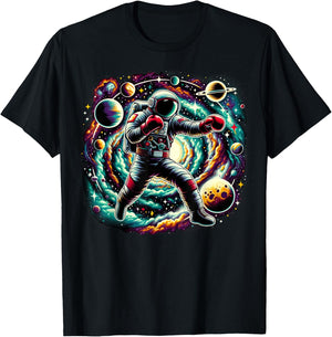 Cool Galaxy Boxer Astronaut on Boxing T-Shirt - T-Shirt | Black