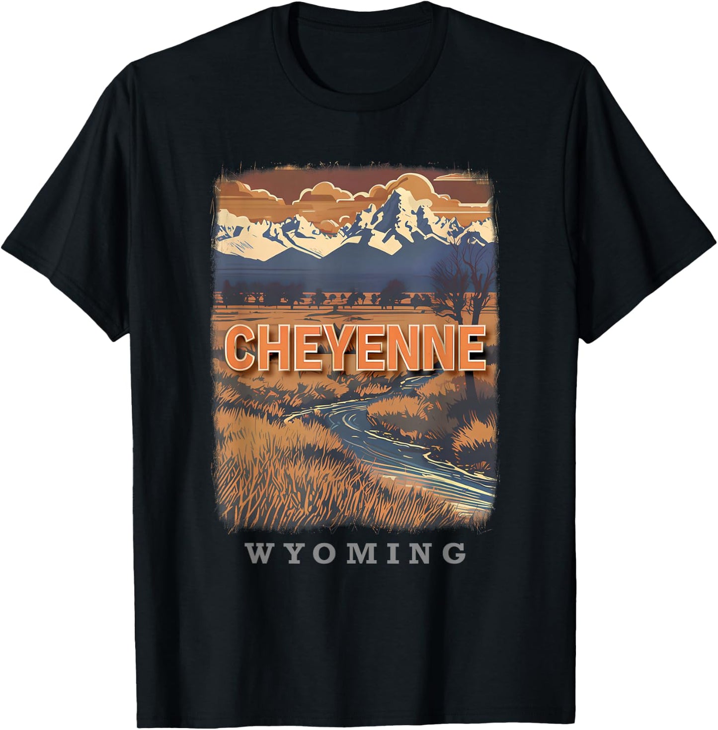 Cheyenne Wyoming WY Breathtaking Landscape SD446 T-Shirt - T-Shirt | Black