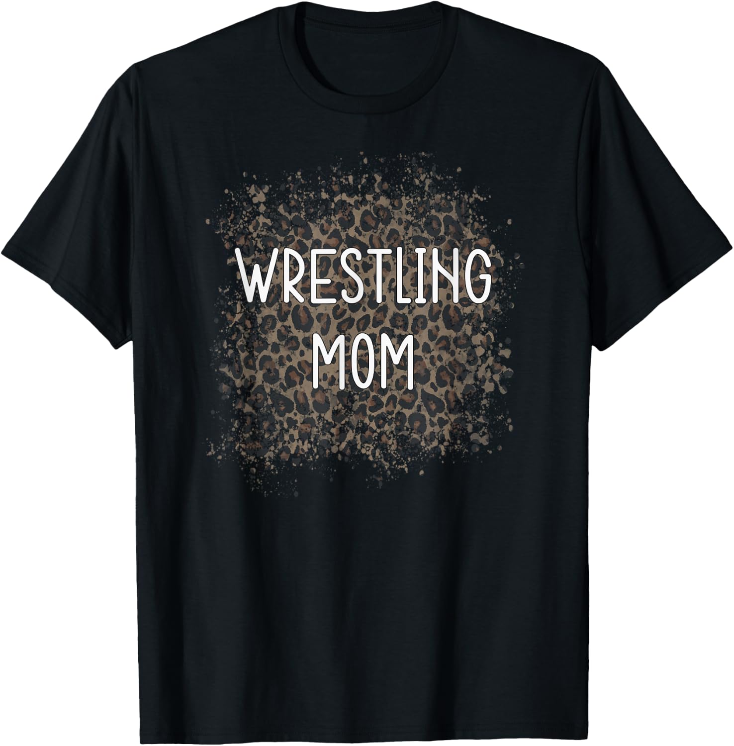 Wrestling Mom Wrestler Wrestling Mom Gift Leopard T-Shirt - T-Shirt | Black