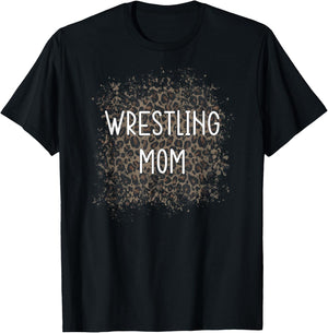Wrestling Mom Wrestler Wrestling Mom Gift Leopard T-Shirt - T-Shirt | Black