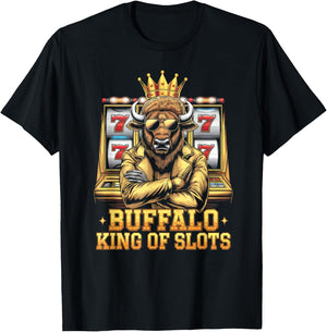 Lucky Buffalo Casino Slot Machine Gambling Gift Gambler T-Shirt - T-Shirt | Black