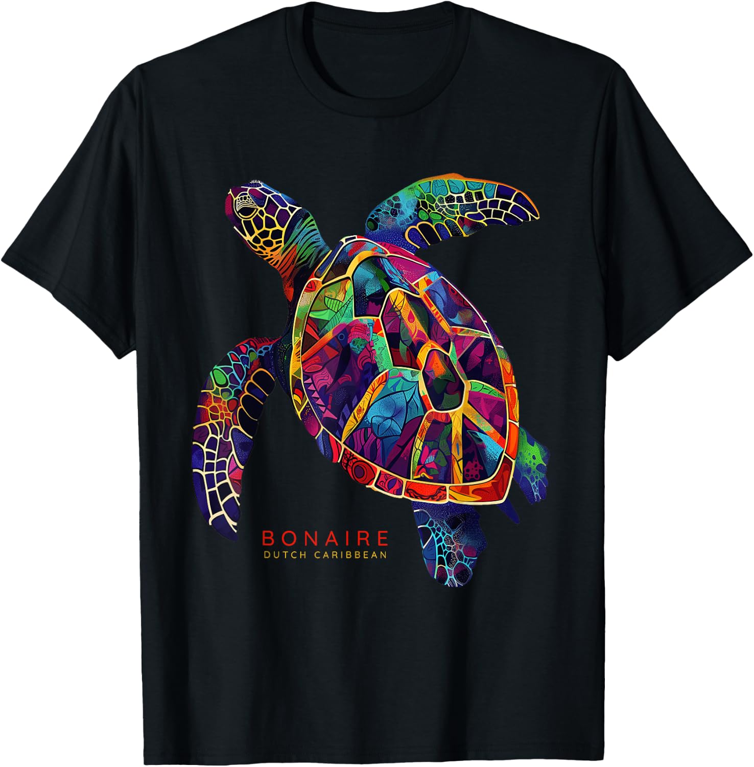 Bonaire Dutch Caribbean Sea Turtle Scuba Dive Vintage Surfer T-Shirt - T-Shirt | Black