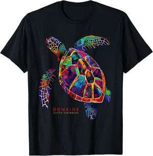 Bonaire Dutch Caribbean Sea Turtle Scuba Dive Vintage Surfer T-Shirt - T-Shirt | Black