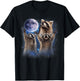 Three Racoon Howling to The Moon Funny Meme Men Women Kid T-Shirt - T-Shirt | Black