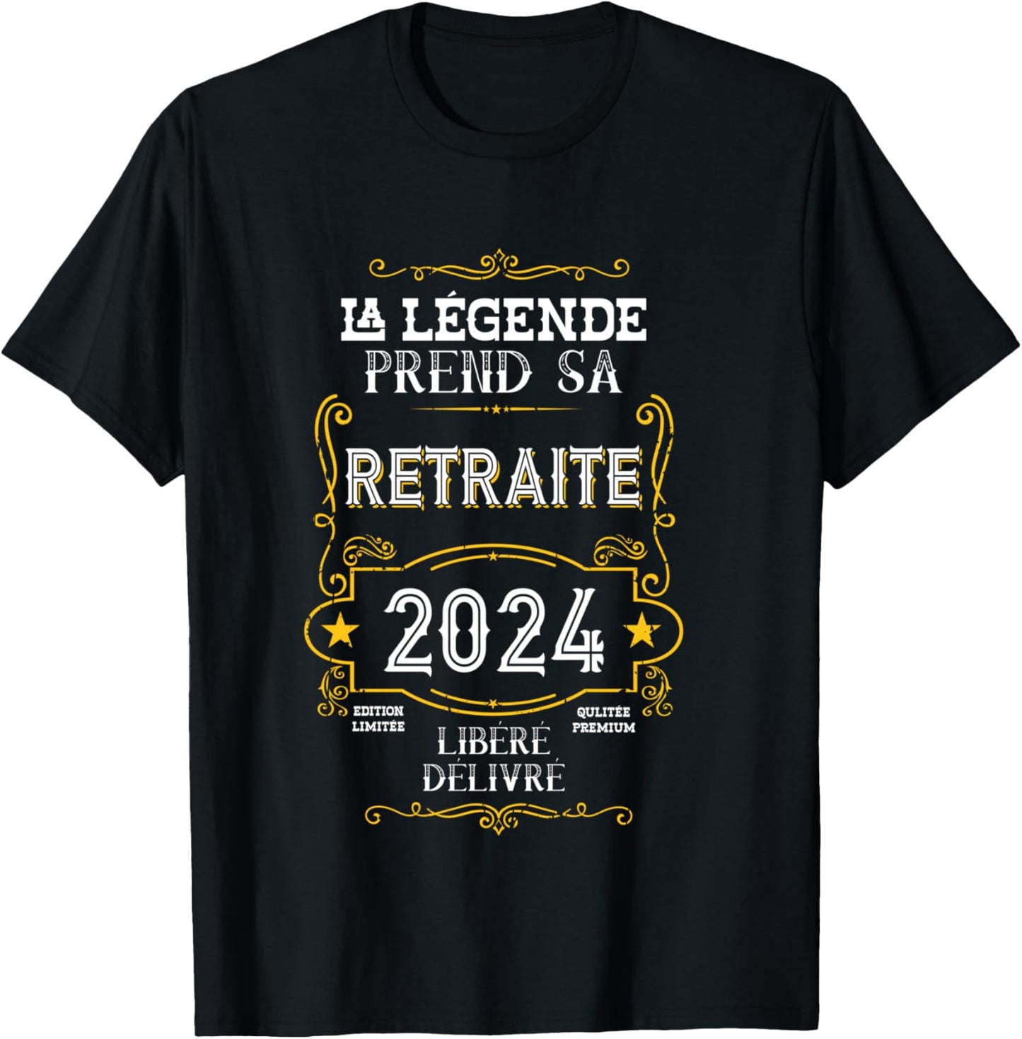 La Légende Takes Her Retirement – Funny Retired 2024 , Black, S T-Shirt - T-Shirt | Black