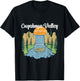 Vintage Sunset Waterfall In Cuyahoga National Park Ohio T-Shirt - T-Shirt | Black