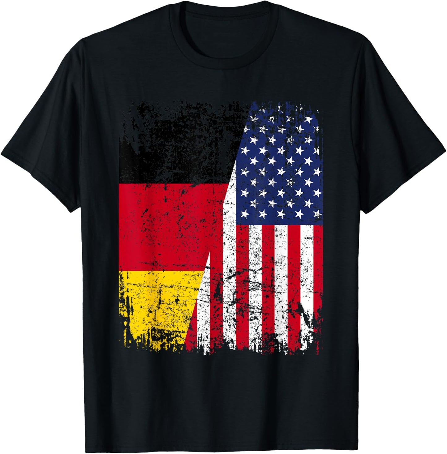 Amerika Deutschland USA US Flagge | Damen Herren Kinder USA T-Shirt - T-Shirt | Black
