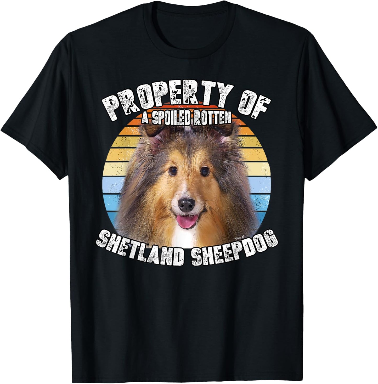 Shetland Sheepdog Sheltie Sable Property Of Retro Women Kids T-Shirt - T-Shirt | Black